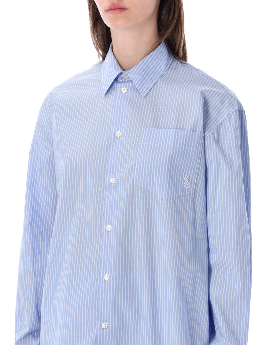 Sporty And Rich Oversized Shirt Stripe