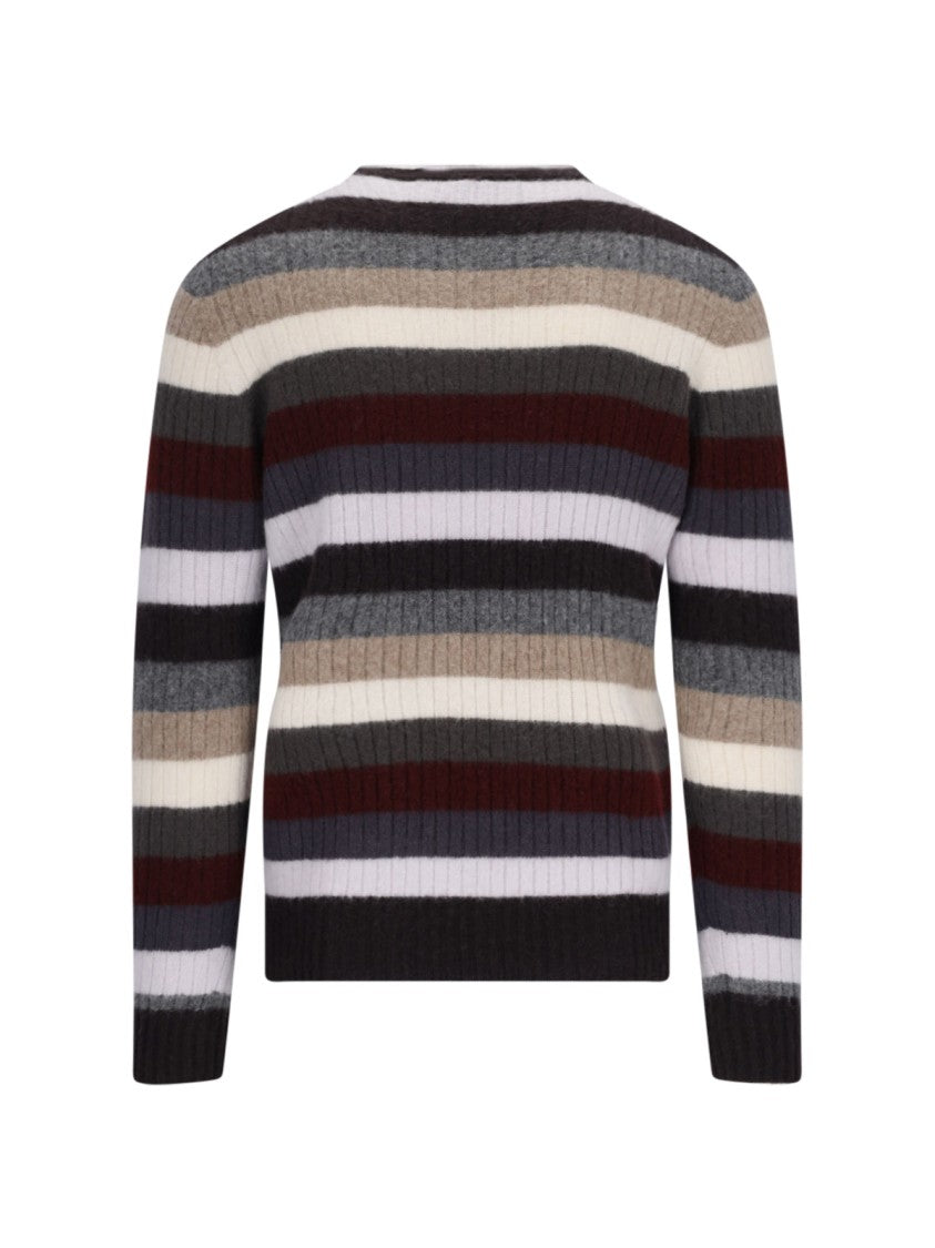 Drumohr Striped Sweater In Multicolor Wool Ribbed Design Striped