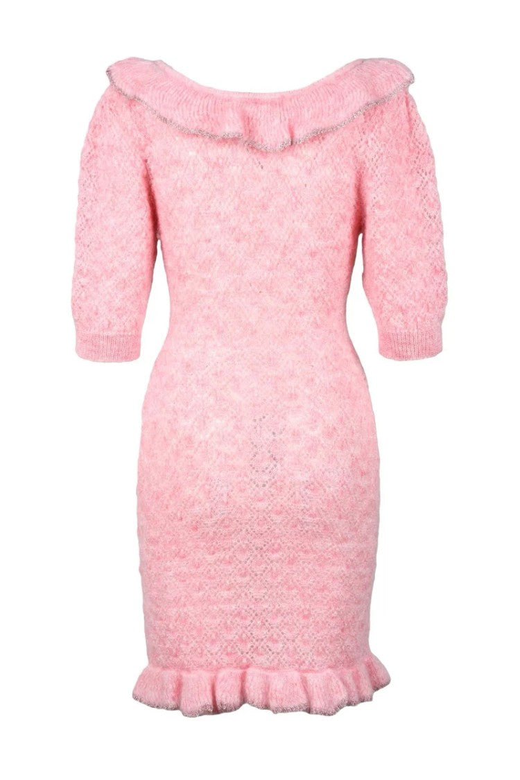 Alessandra Rich Wool Dress - Pink