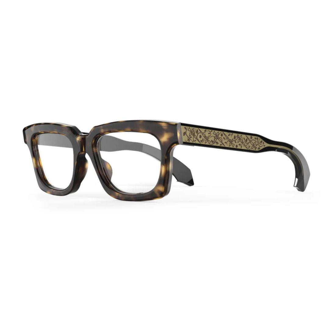Pugnale L478 V Instinct Square Tortoiseshell Acetate Sunglasses With Decorative Temples