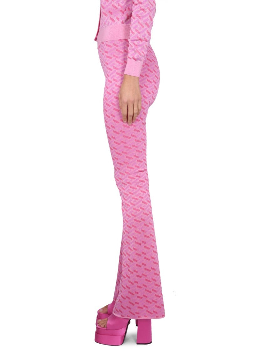 Versace Jacquard Pants With Greek Print