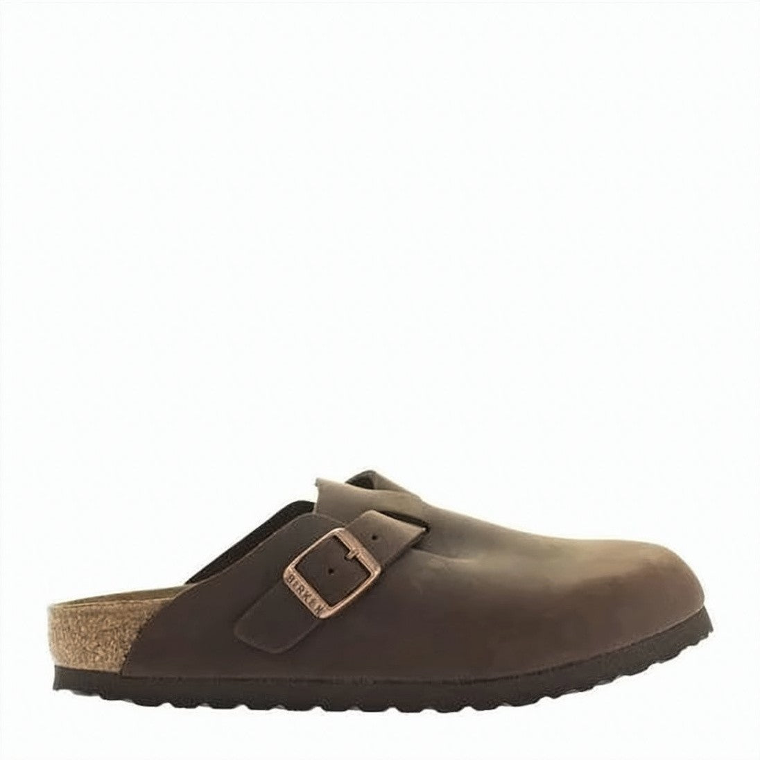 Birkenstock Oiled Leather Clogs With Adjustable Buckle And Cork Footbed
