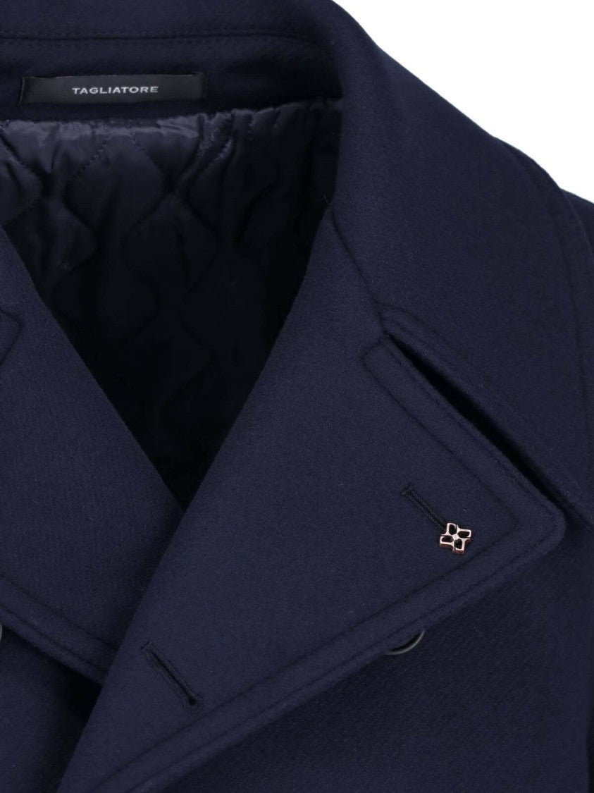 Tagliatore Blue San Francisco Double-Breasted Wool Coat