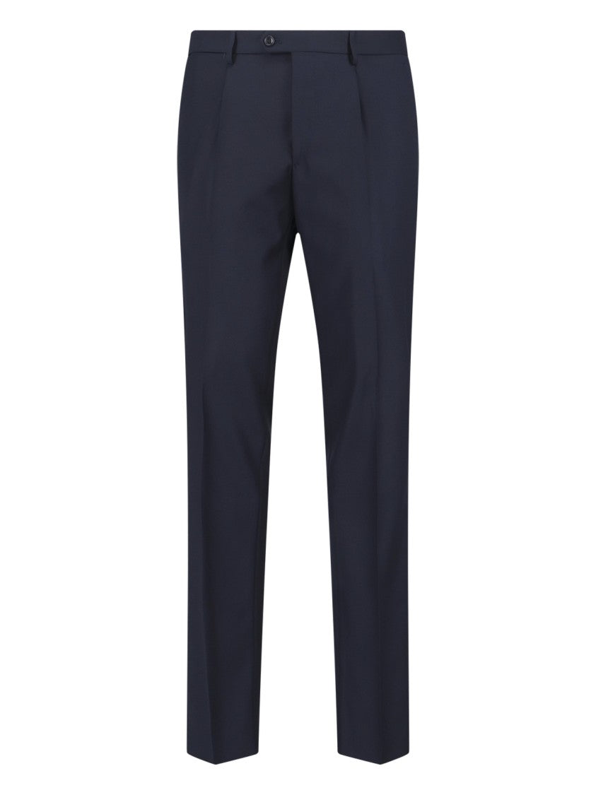Tagliatore Vesuvio Tailored Blue Virgin Wool Suit