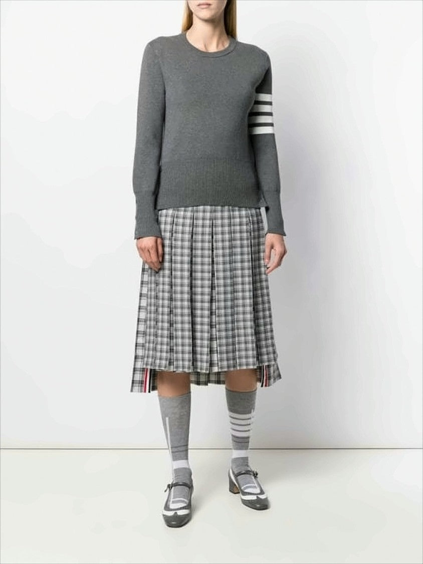 Thom Browne Fitted Knit Sweater With Tricolor Details
