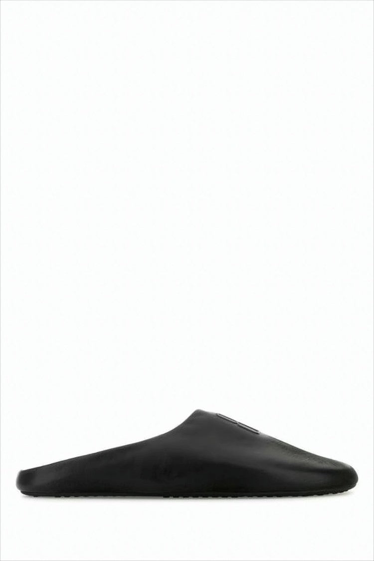 Balenciaga Minimalist Black Mule Slipper In Calf Leather