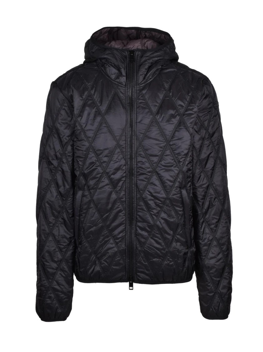 Diesel Black Nylon Centogrammi Coat