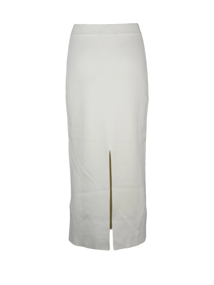 19.70 Nineteen Seventy Knit Pencil Skirt With Elastic Waistband And Back Slit