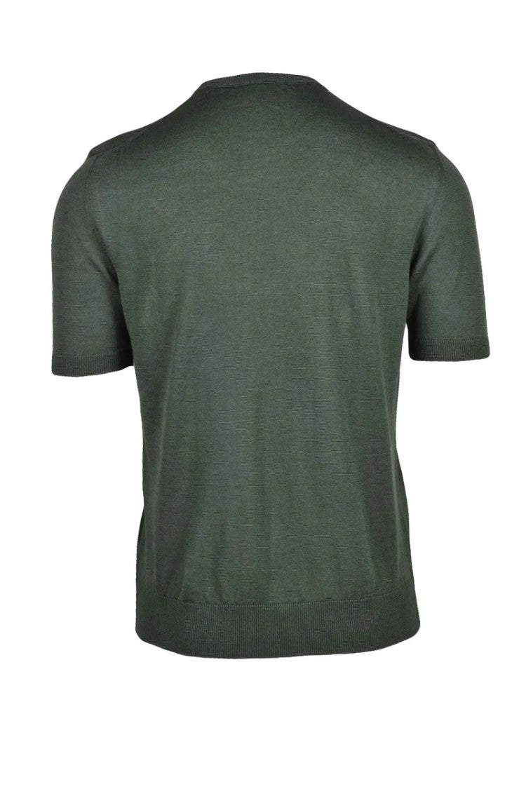 Drumohr Linen Cotton Crew Neck Top - Green