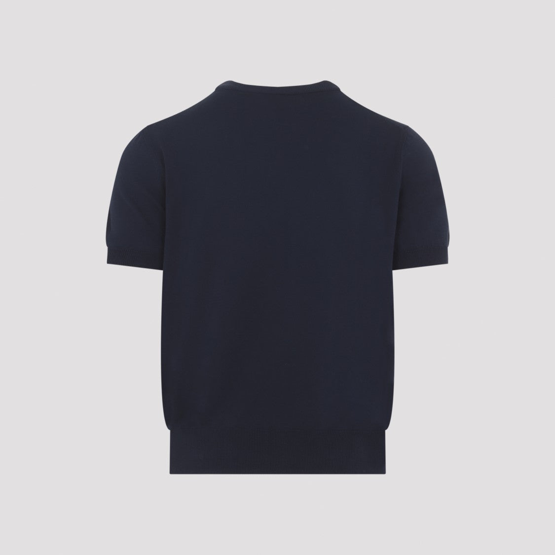 Canali Short-Sleeve Knit Top With Crew Neckline