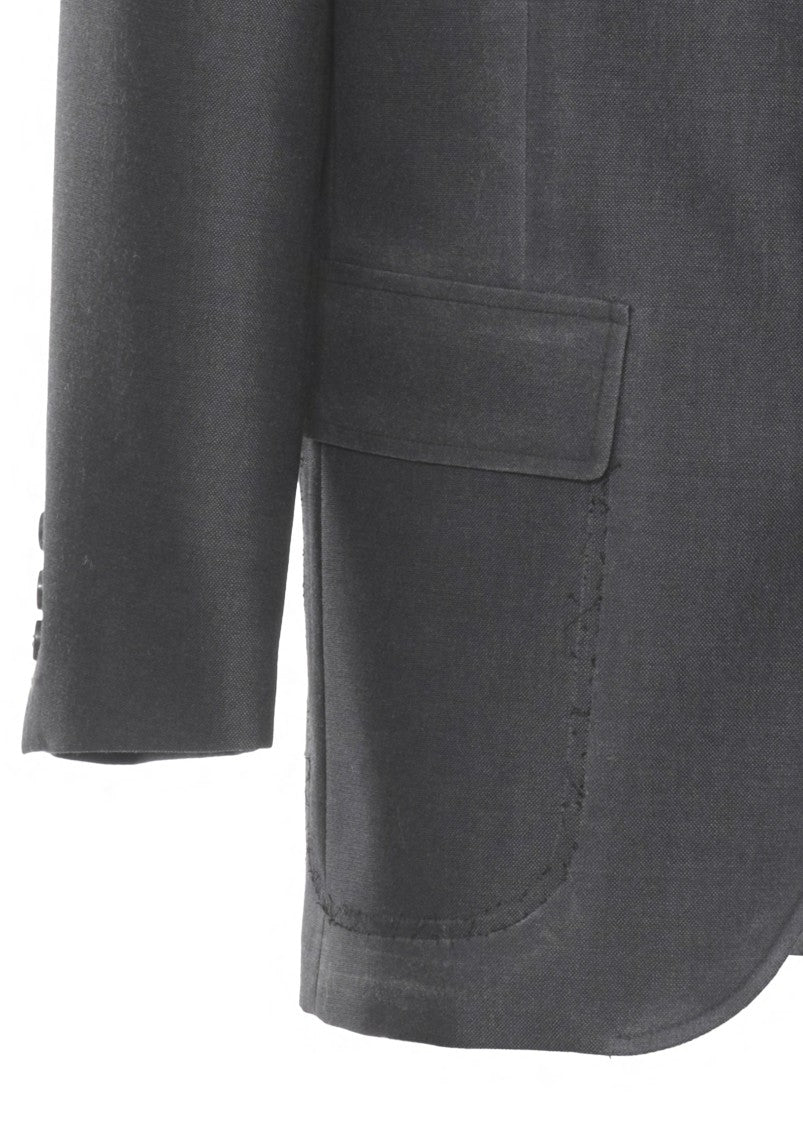 Maison Margiela Grey Flap Pockets Wool Blazer