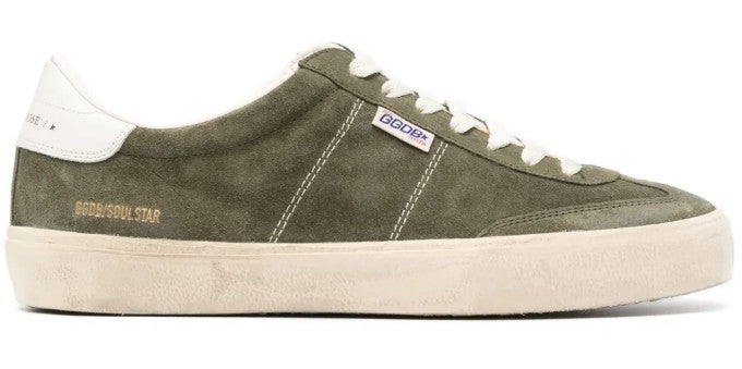 Golden Goose Muted Green Suede Low-Top Sneakers
