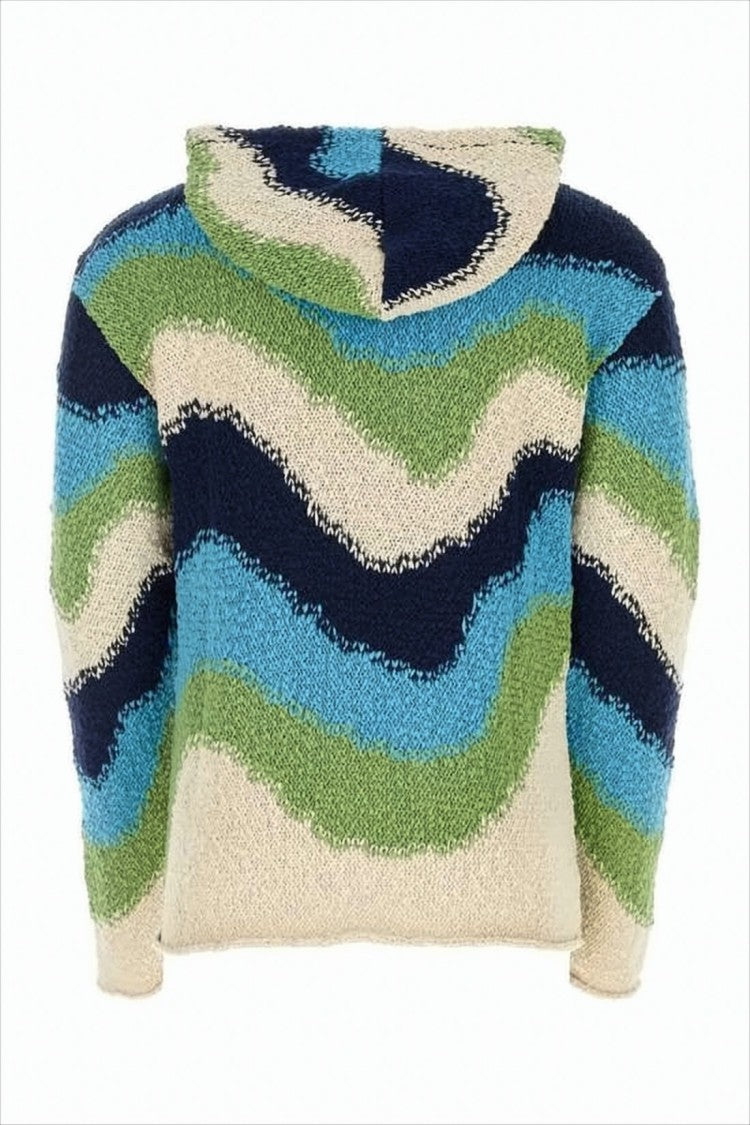 Marni Multicolor Textured Knit Sweater With Hood
