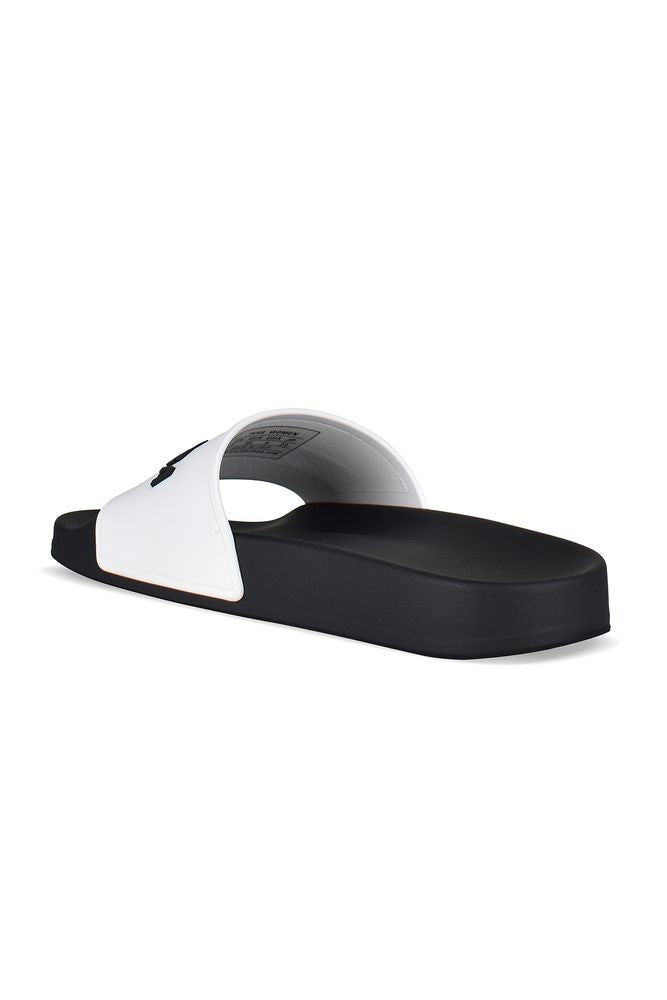 Balenciaga Monochrome Rubber Slides With Bold Logo Detail