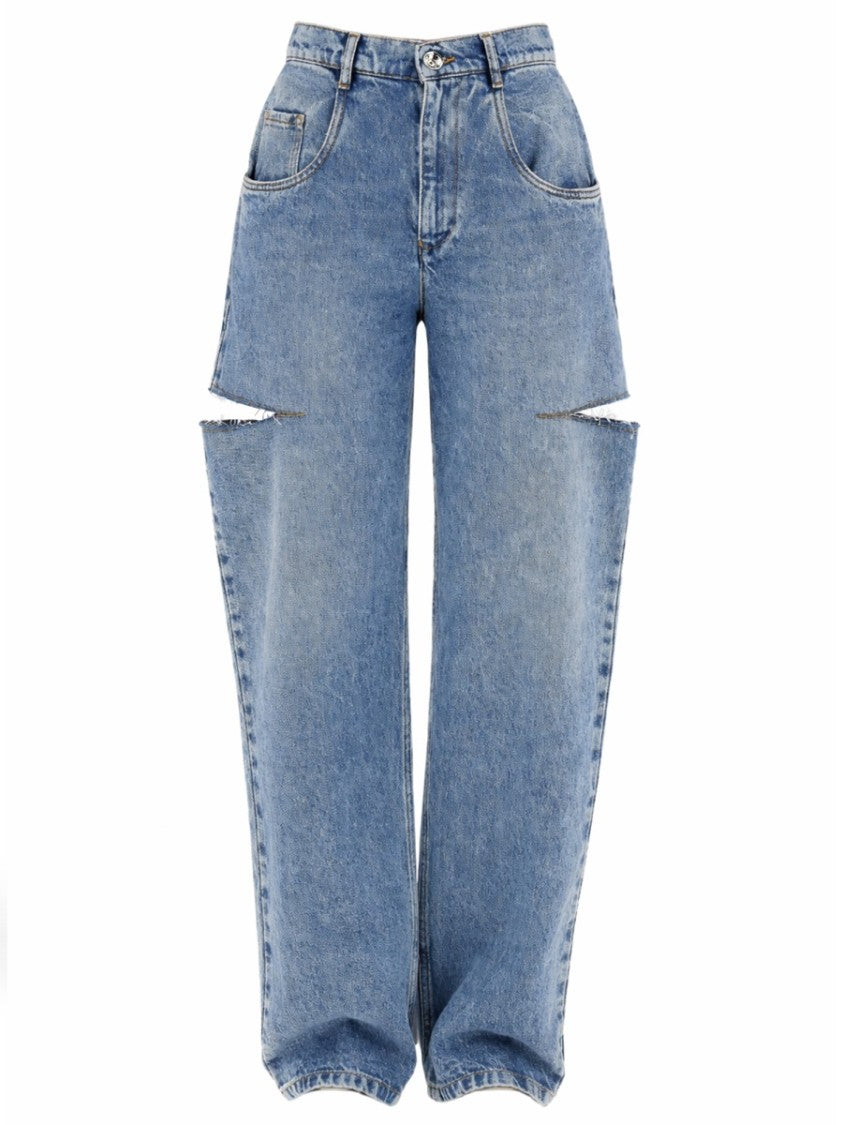 Maison Margiela High-Waisted Denim Cut-Out Jeans