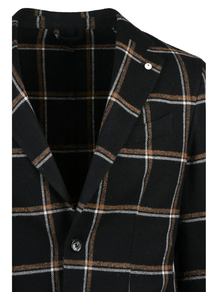L.B.M. 1911 Wool Blend Jacket With Rounded Silhouette And Button Closure