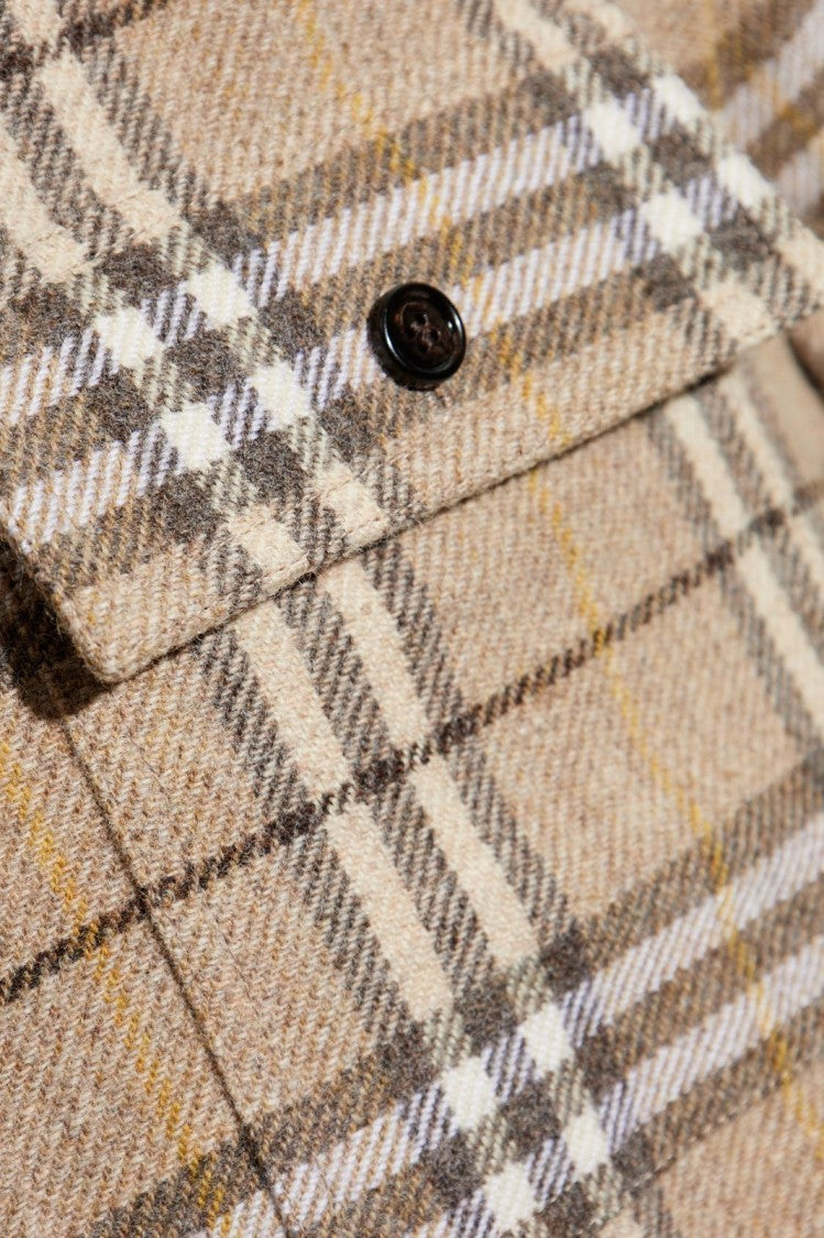 Burberry Plaid Wool Shirt With Button-Down Front