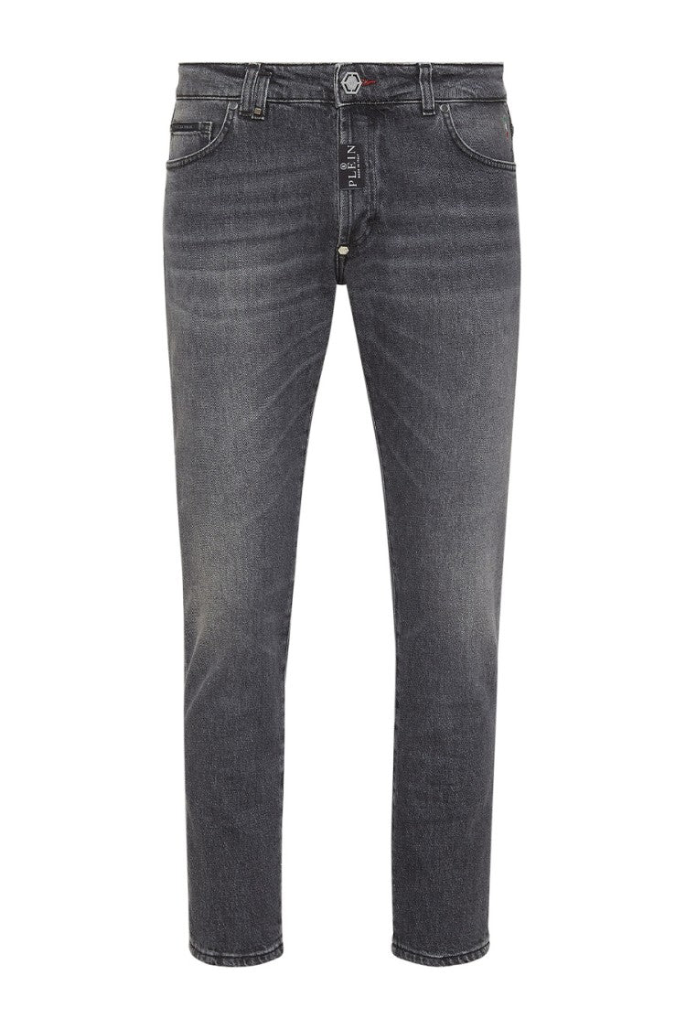 Philipp Plein Grey Washed Skinny Jeans
