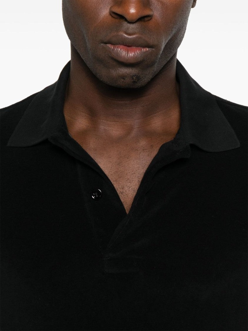 Tom Ford Short Sleeve Black Polo Shirt