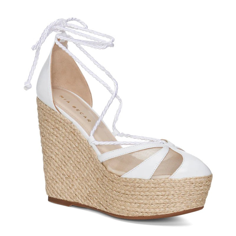 M+E' Woven Jute Platform Sandals