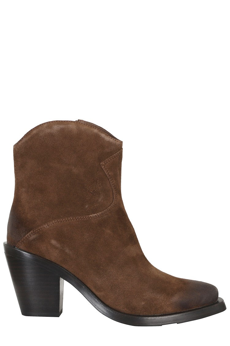 Ash Mink Suede Velour Ankle Boots