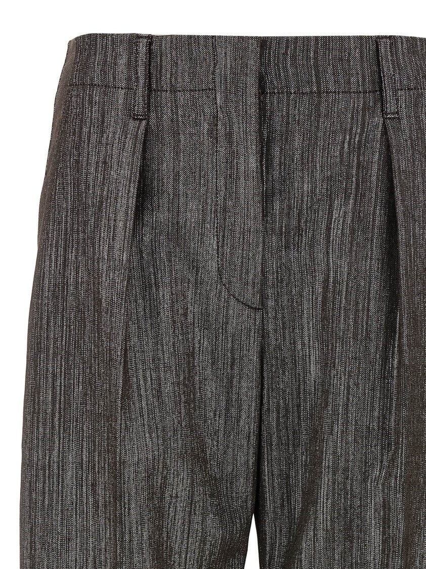 Brunello Cucinelli Lurex Trousers With Stretched Pleat