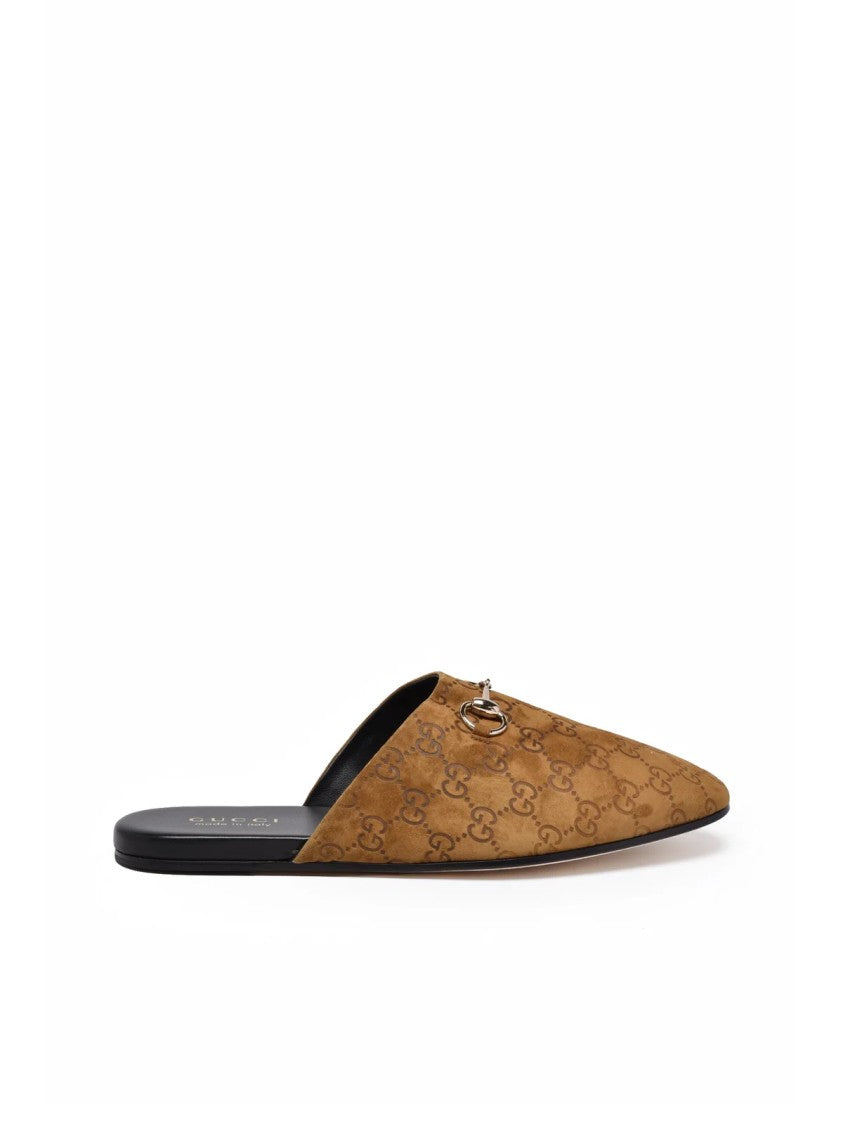 Gucci Brown Pointed Toe Suede Mules