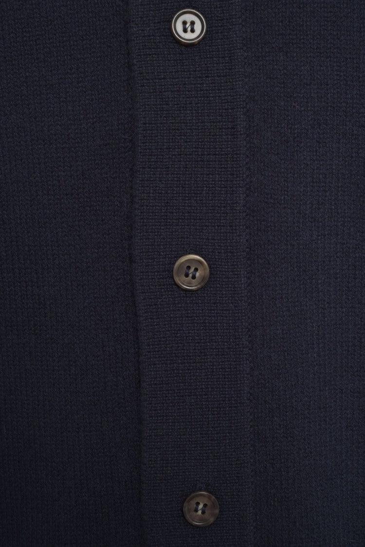 Soft Goat Cashmere Cardigan With Classic Collar