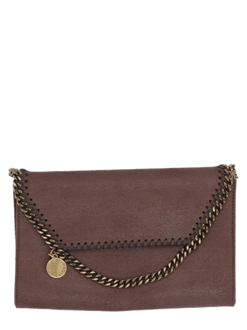 Stella Mccartney Mini Flap Clutch With Whipstitch Detailing And Chain Strap