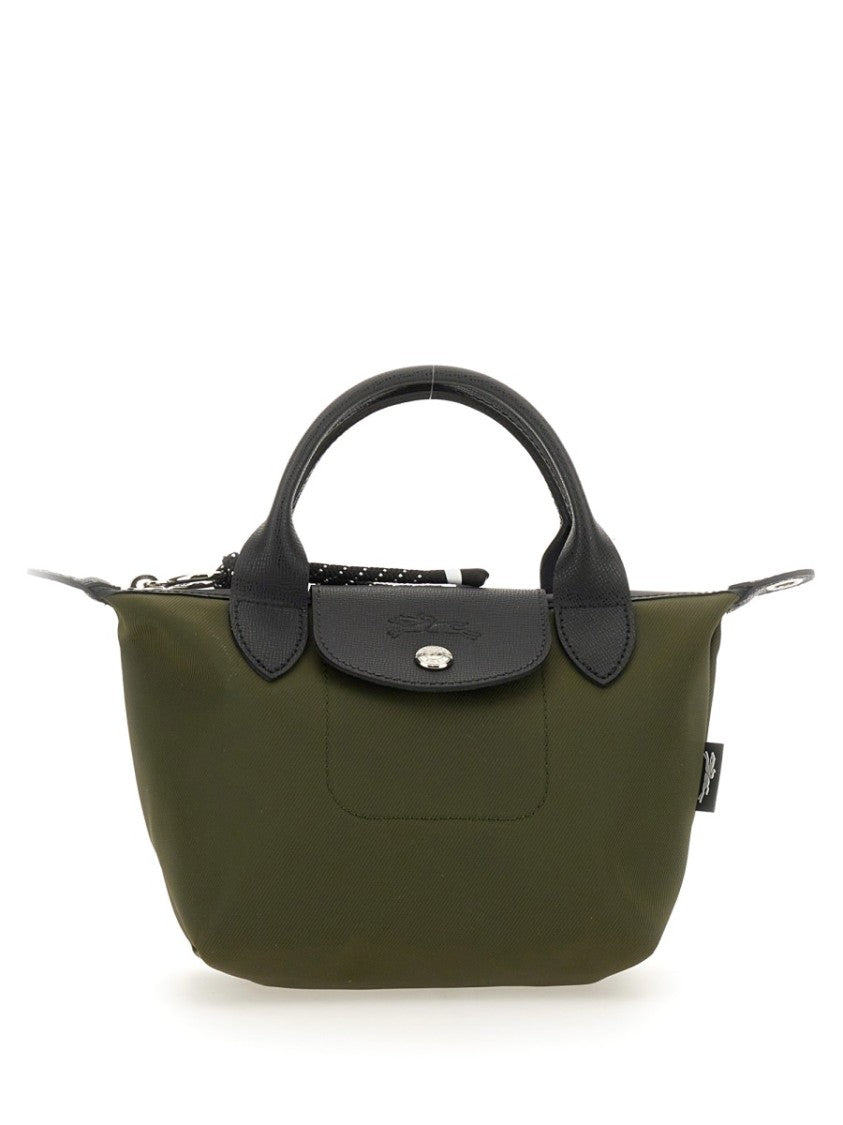Longchamp Mini Structured Polyamide Handbag With Leather Accents