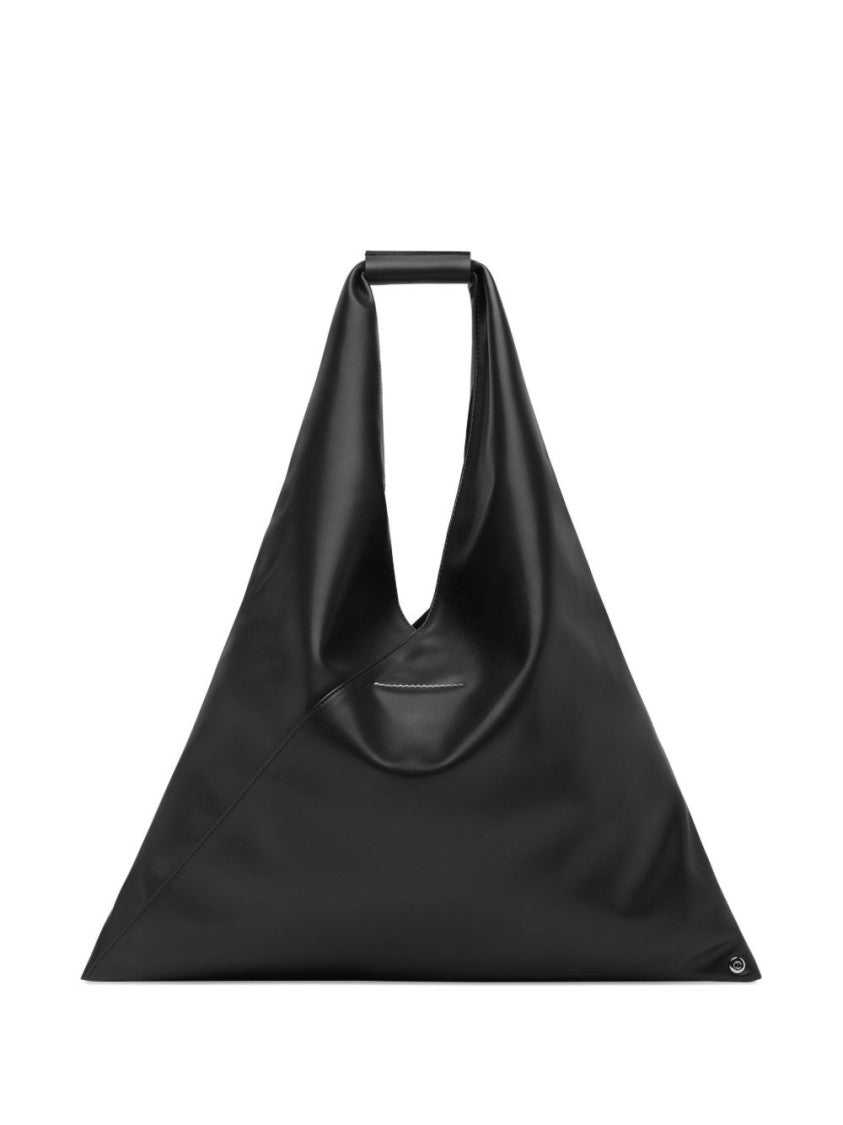 Mm6 By Maison Margiela Triangular Black Handbag With Matte Finish