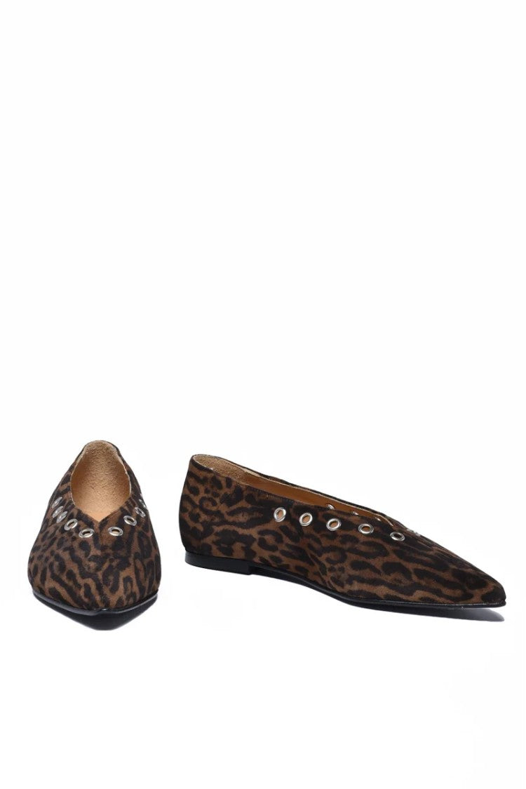 Toral Suede Pointed Ballerinas - Brown