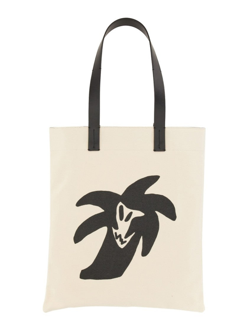 Palm Angels Cotton Canvas Shopping Bag