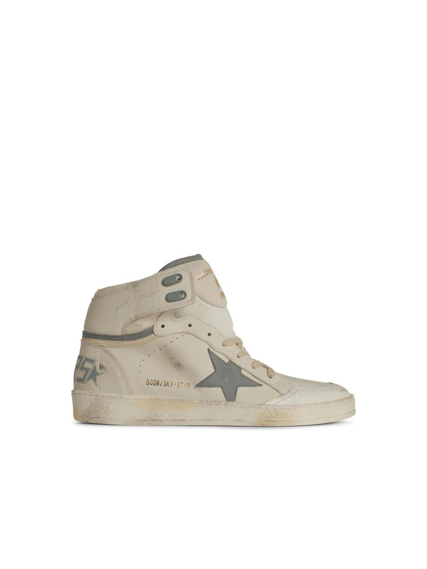 Golden Goose 'Sky Star' White Leather Sneakers