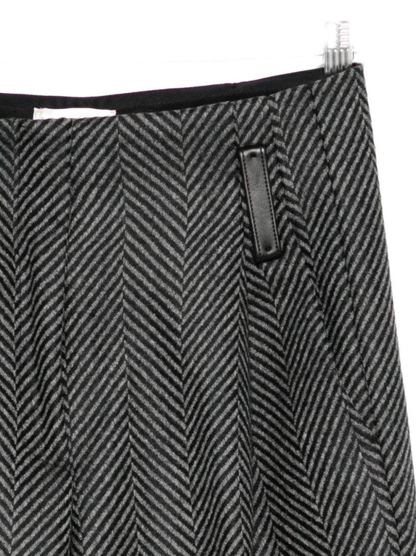 Forte Forte Tailored Herringbone Grey Pants In Virgin Wool