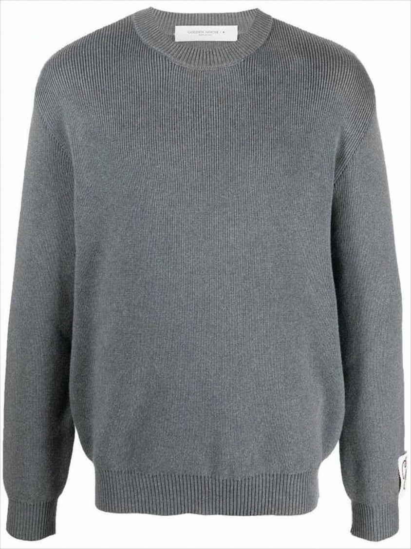 Golden Goose Relaxed Fit Grey Knit Sweater