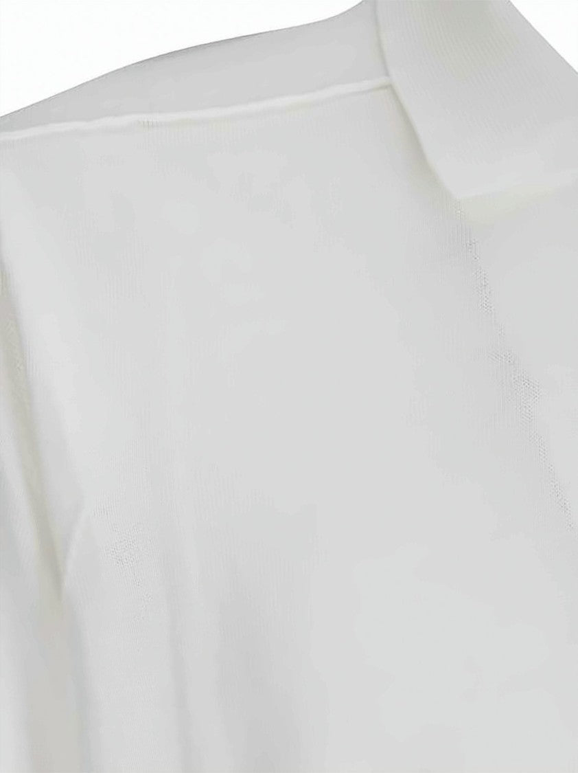 C.P. Company White Polo Shirt With Traditional Collar