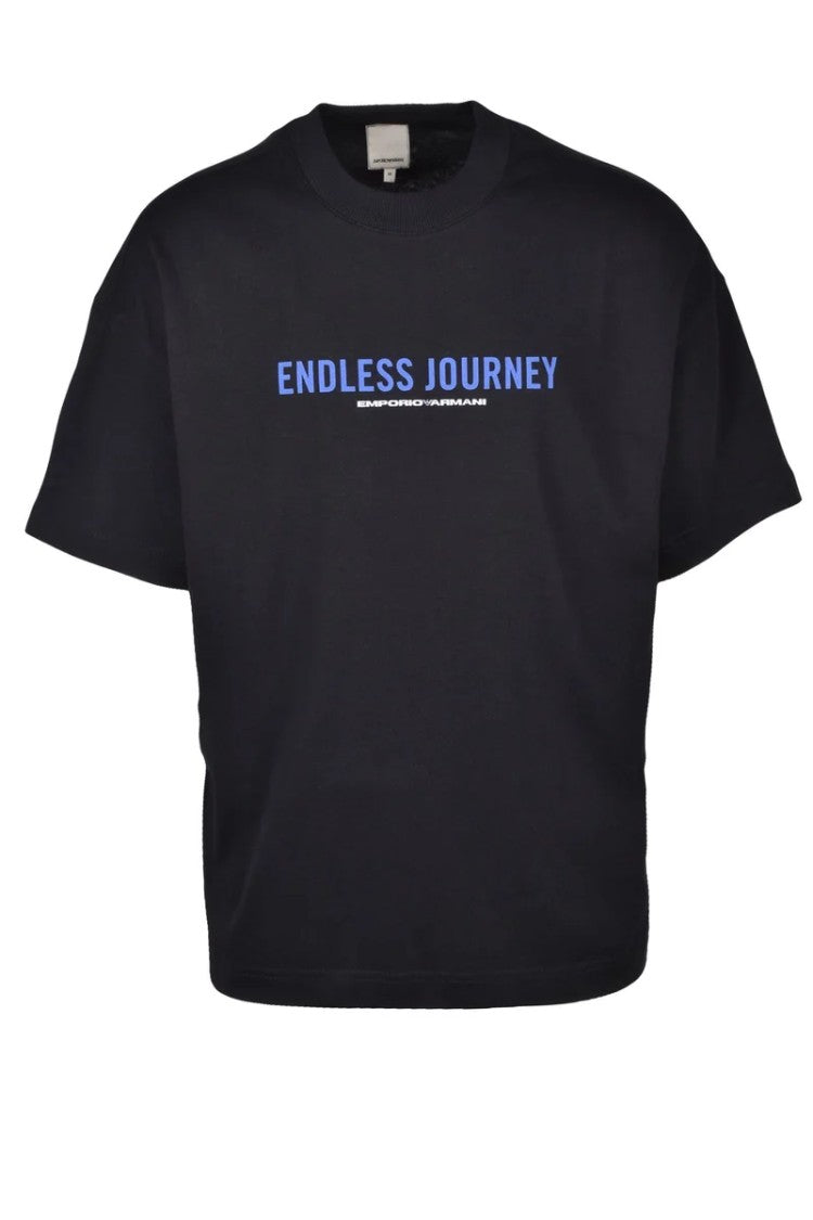 Emporio Armani Black Cotton Men's T-Shirt
