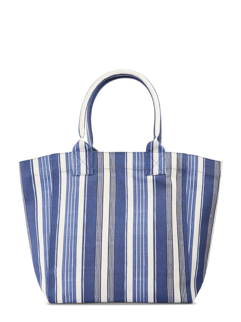 Isabel Marant Small Nautical-Inspired Cotton Tote Bag With Logo Patch