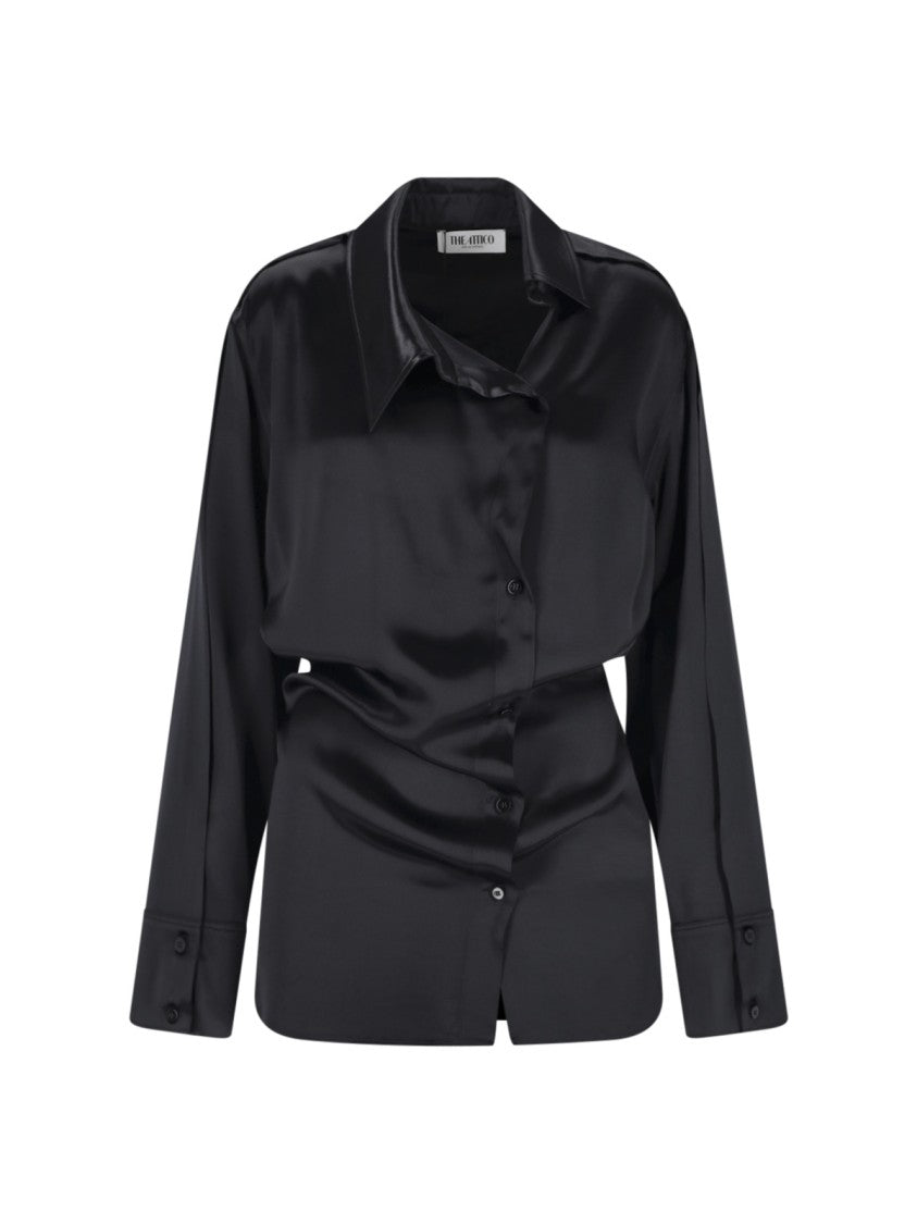 The Attico Mini Chemisier Dress – Black