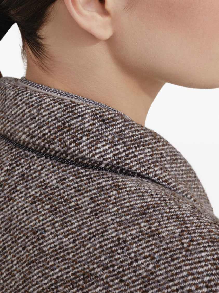 Brunello Cucinelli Tailored Brown Double-Breasted Jacket