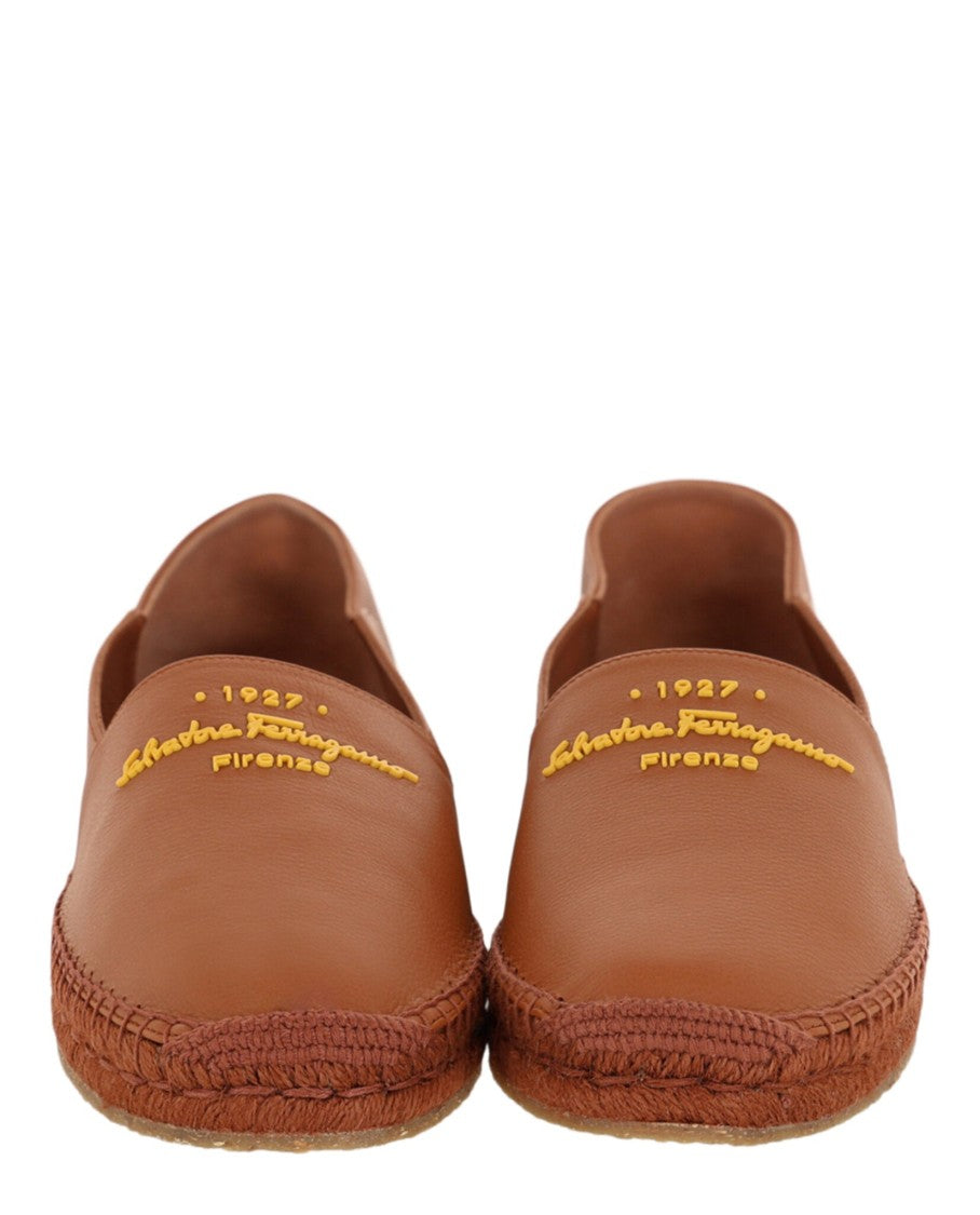 Ferragamo Gus Leather Espadrilles