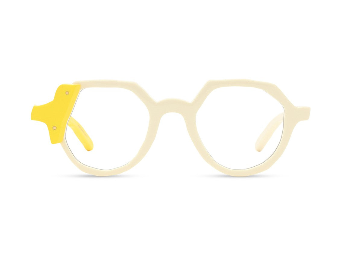 Masahiro Maruyama Cream/Yellow Mm-0097 Geometric Octagonal Eyeglasses