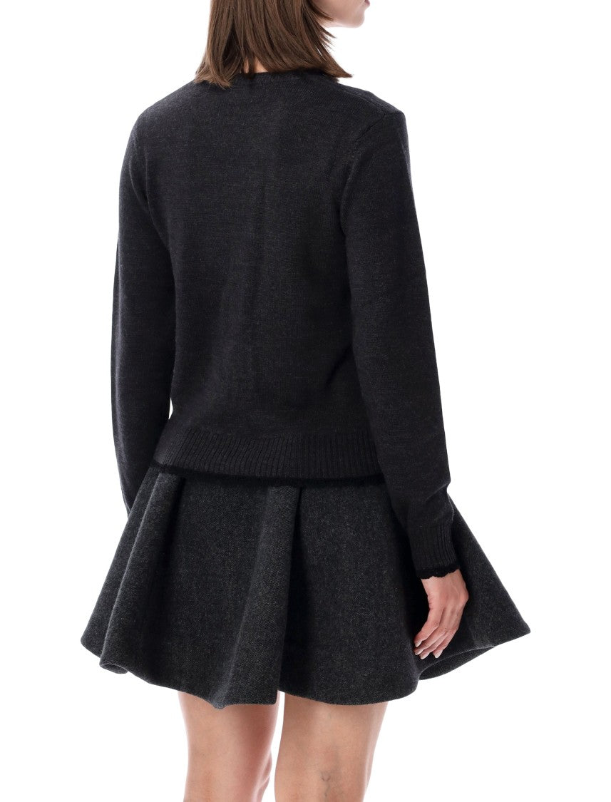 Ganni Lace-Detail Crewneck Sweater With Relaxed Fit