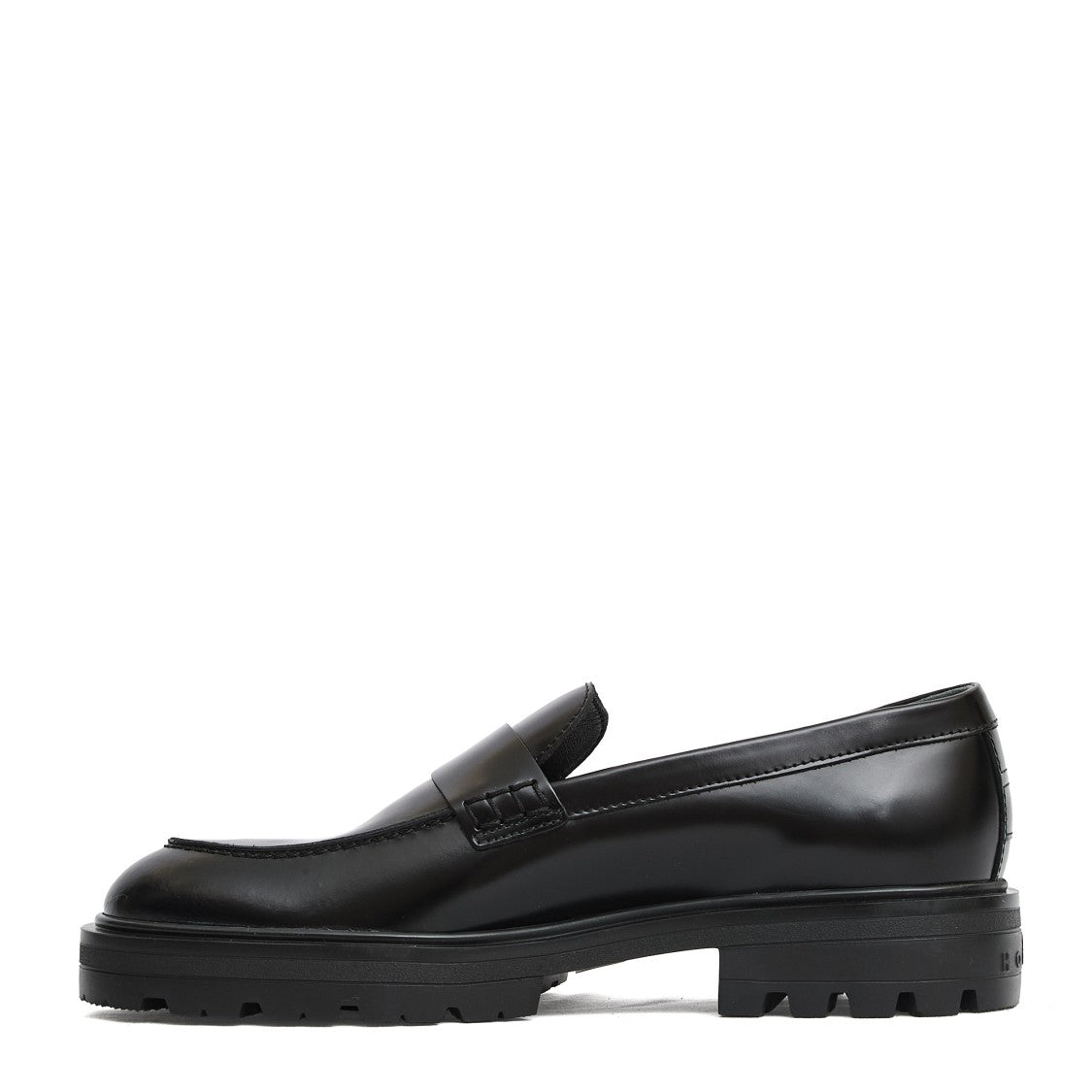 Hogan Polished Black Leather Mocassino Loafers
