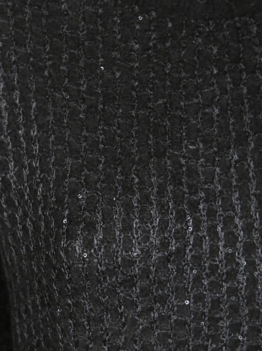 Herno Textured Knit Sweater With Subtle Sequins And Fitted Silhouette