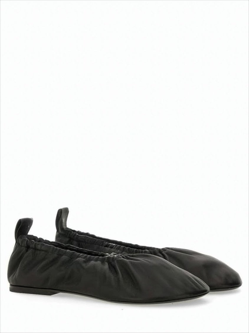 Jil Sander Pointed Toe Black Lambskin Flat Shoes