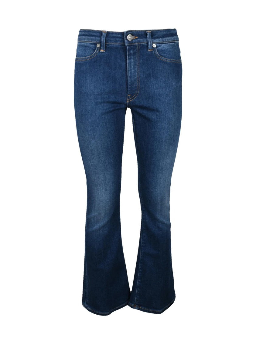 Dondup Mandy Blue Classic Flared Cotton-Blend Jeans