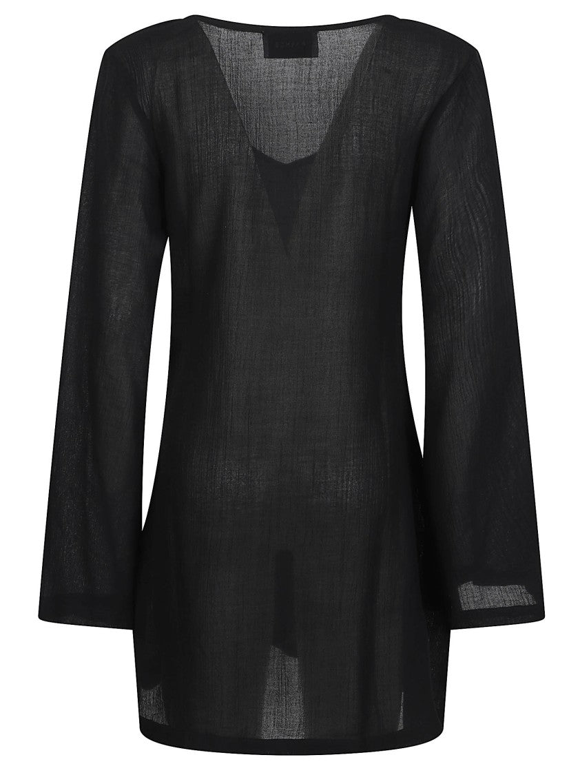 Anemos Black Bell Sleeve V-Neck Tunic