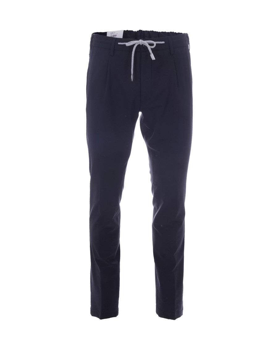 Eleventy Eleventy Blue Wool Jogger Pants